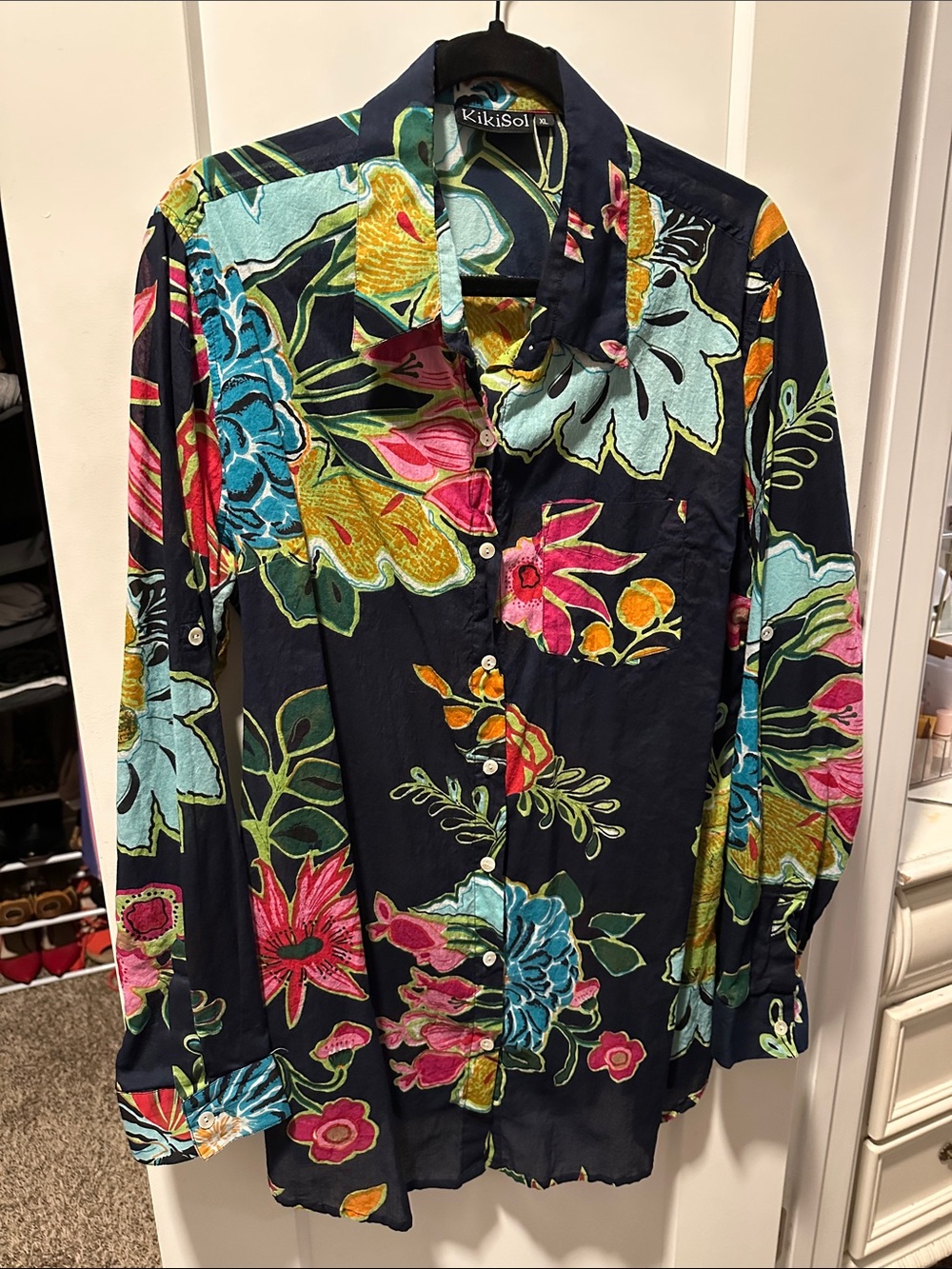 KikiSol Floral Button-Up Shirt or swim cover up